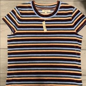 Madewell multicolor stripe velvet shirt